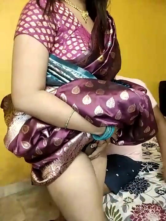 Husband removing Wife Saree and Wife giving Blowjob