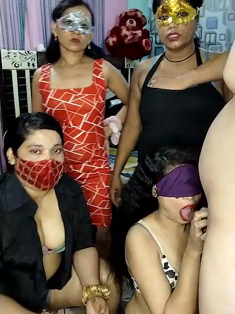 Four Randi Giving Blowjob to a man