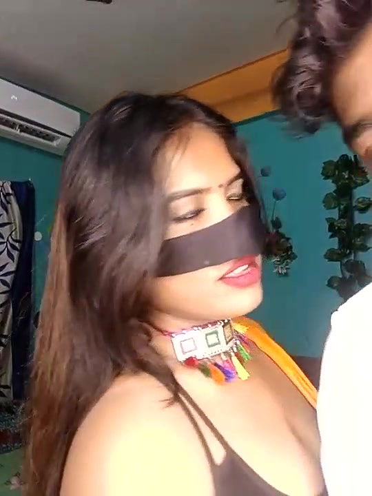 Couple Romance Kissing and Boobs Pressing