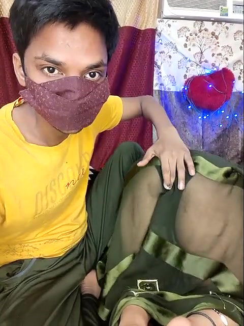 Kissing Aunty and Boobs Pressing