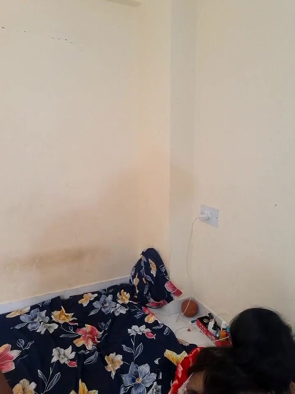 Wife giving Blowjob and Husband pressing boobs