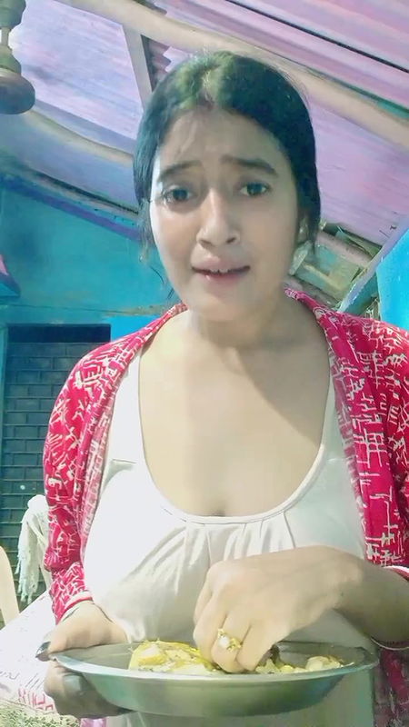 bengali babe huge breast and nipple pokie in white dress