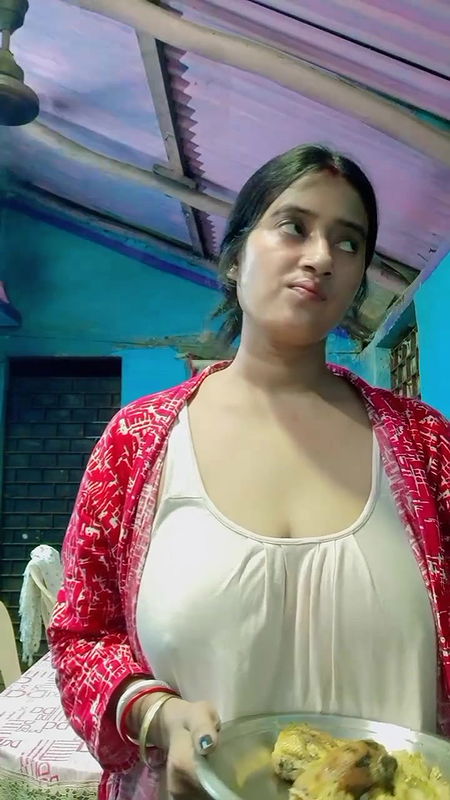 bengali babe huge breast and nipple pokie in white dress
