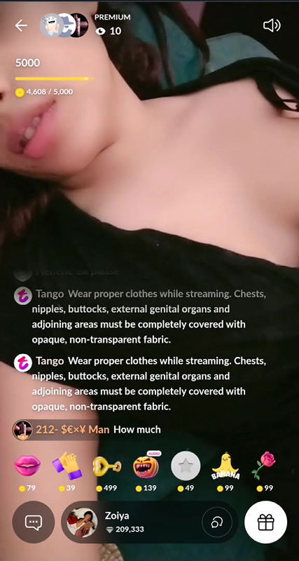 Sexy Zoiya Boobs and Pussy Show on Tango Group Live