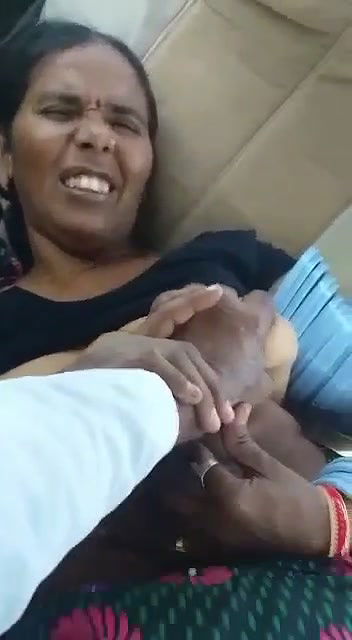 Village mature maid boob press in car by owner
