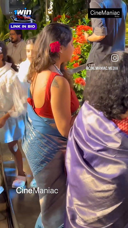 Abhaya Hiranmai Huge Breast in red blouse adn blue saree