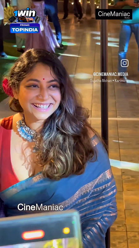 Abhaya Hiranmai Huge Breast in red blouse adn blue saree