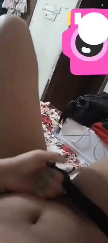 Newly married wife fingering pussy with lover on video call