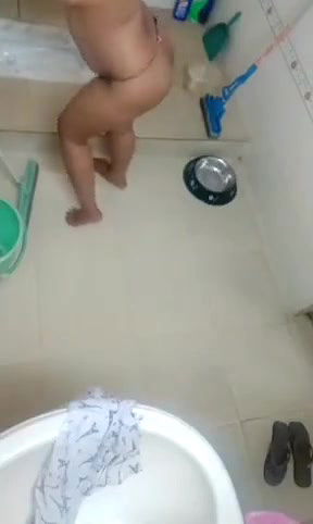 village desi wife in bathroom