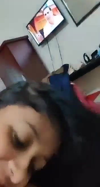 cute girlfriend black bikini sucks bf dick