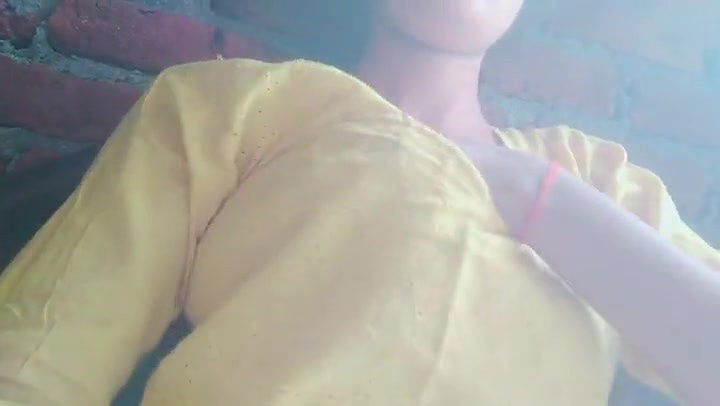 young white Indian playing with pluffy nipples