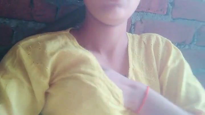 young white Indian playing with pluffy nipples