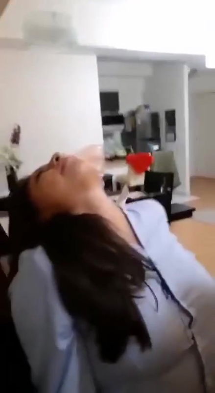 Asian girl fucked till orgasm in lotus position