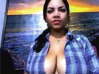 Amateur and hot Indian webcam chick with really big natural breasts