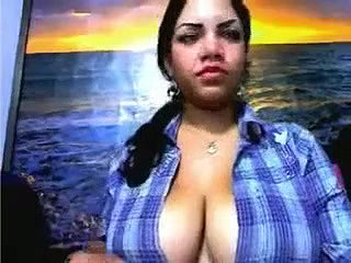 Amateur and hot Indian webcam chick with really big natural breasts