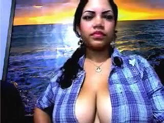 Amateur and hot Indian webcam chick with really big natural breasts