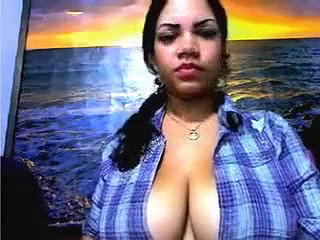 Amateur and hot Indian webcam chick with really big natural breasts