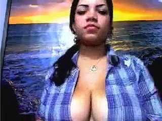 Amateur and hot Indian webcam chick with really big natural breasts