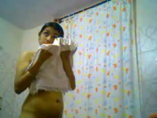 Indian amateur college girl filmed on cam in the bathroom