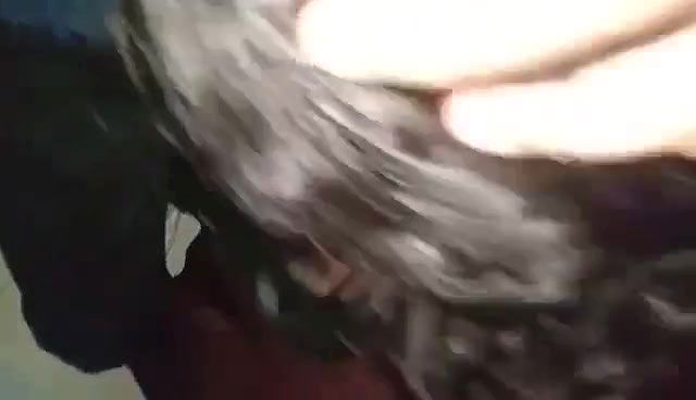 Shy girlfriend sucking dick of lover through pant zip open