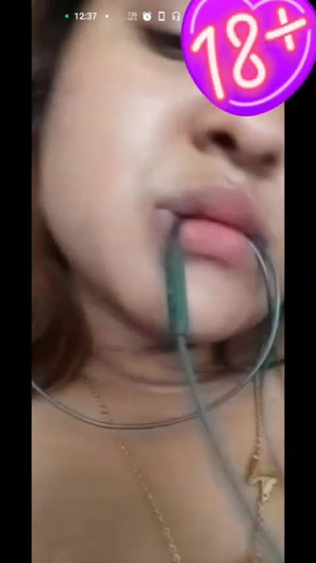 big boobs horny GF fingering on video call to lover