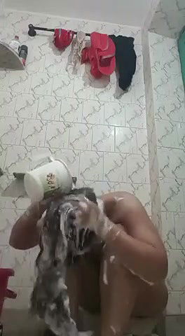 awesome desi bhabhi nude bathing selfie video