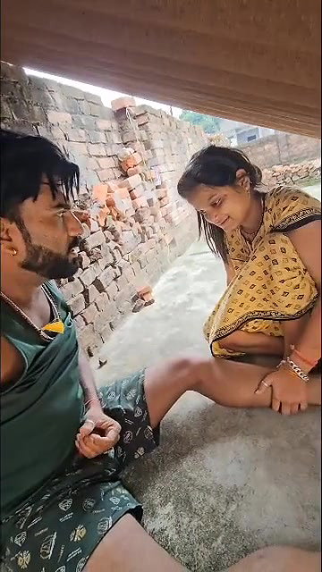 horny village couple sex on rooftop with oral sex