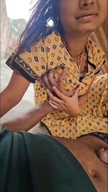 horny village couple sex on rooftop with oral sex