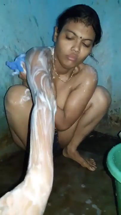 Lewd amateur wife gets her hairy pussy foamed and washed on cam