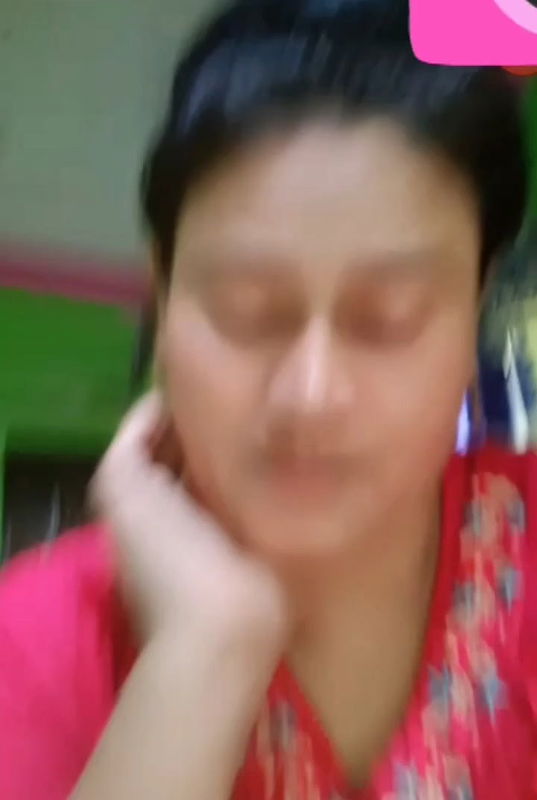 young MILF boobs show on video call to lover