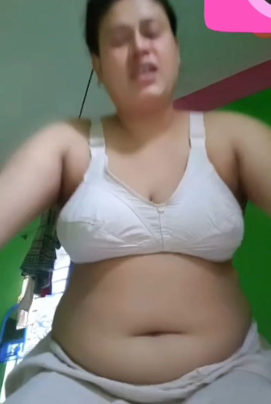 young MILF boobs show on video call to lover