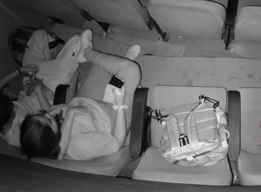 girlfriend in cinema hall giving handjob