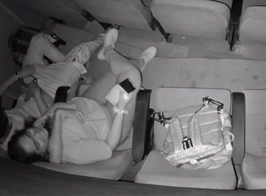 girlfriend in cinema hall giving handjob