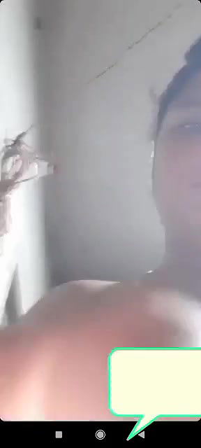 cute girl video call to lover after nude bath