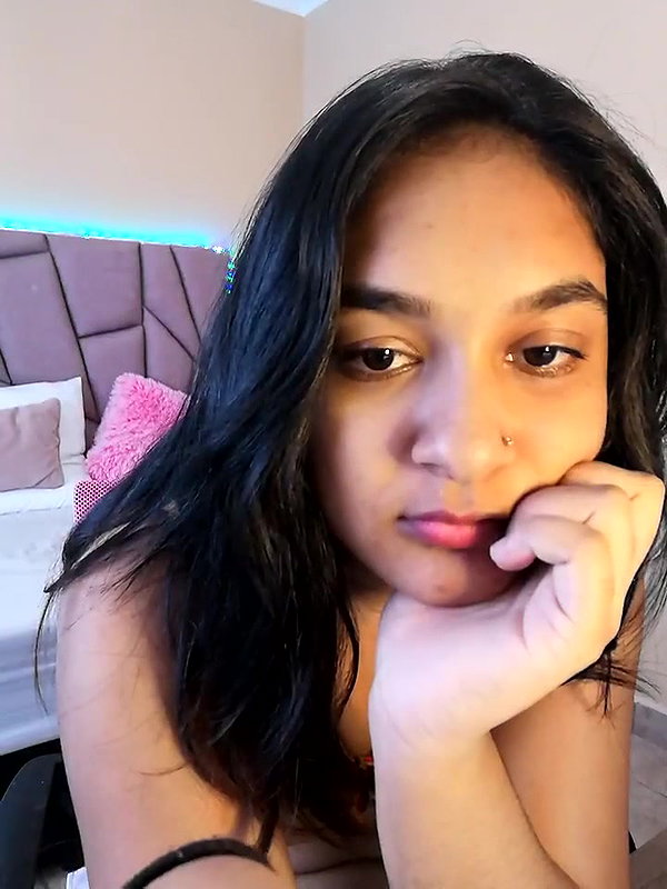 Sexy Girl in Bra & Panty Teasing on Live ~ with Face