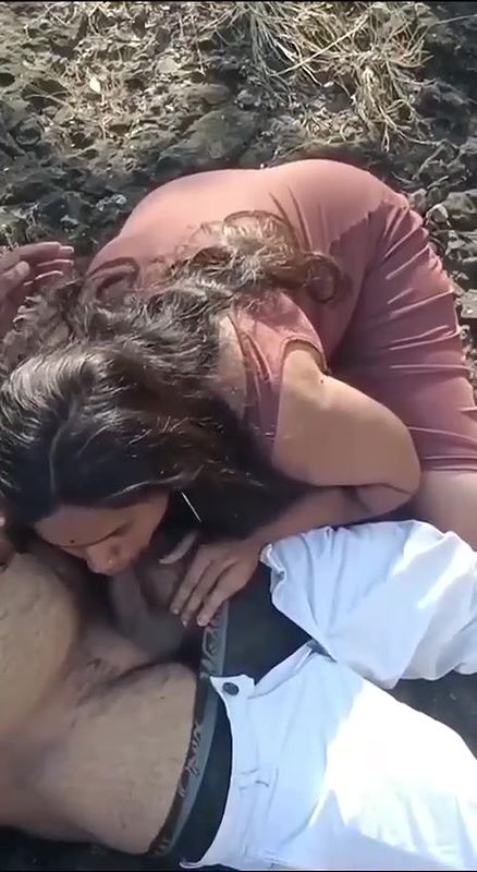 outdoor girlfriend giving blowjob