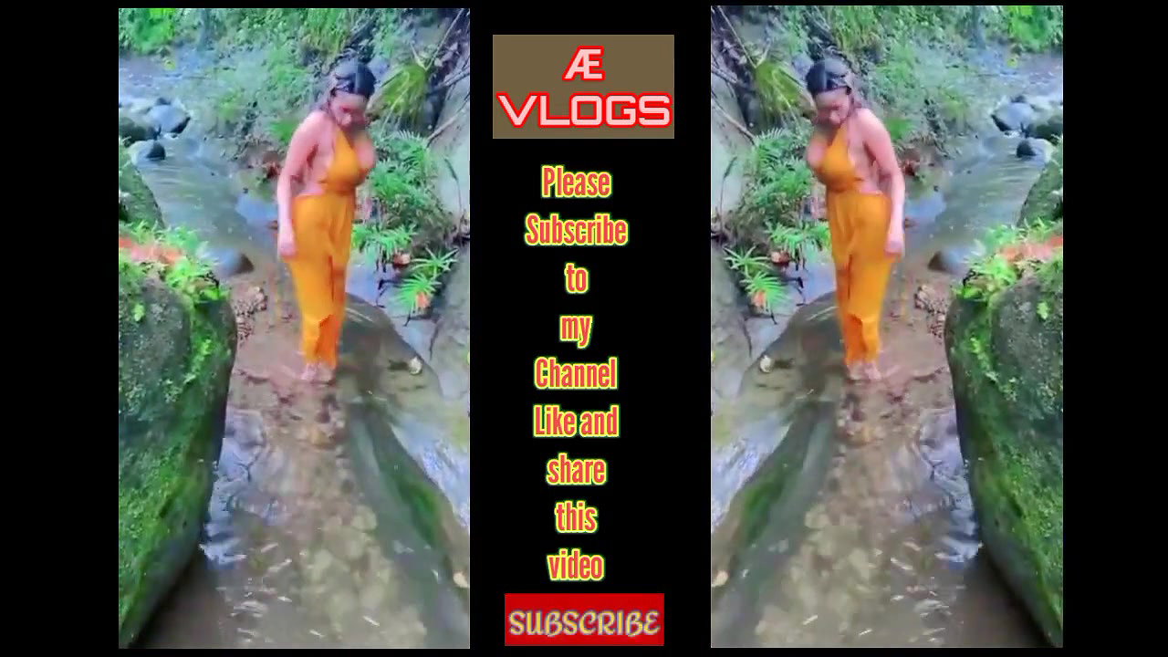 Bathing Desi bhabhi waterfall near river hot girl 2022