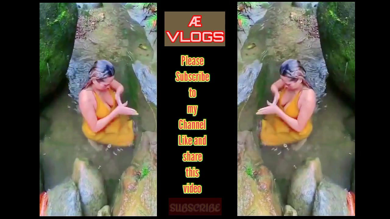 Bathing Desi bhabhi waterfall near river hot girl 2022