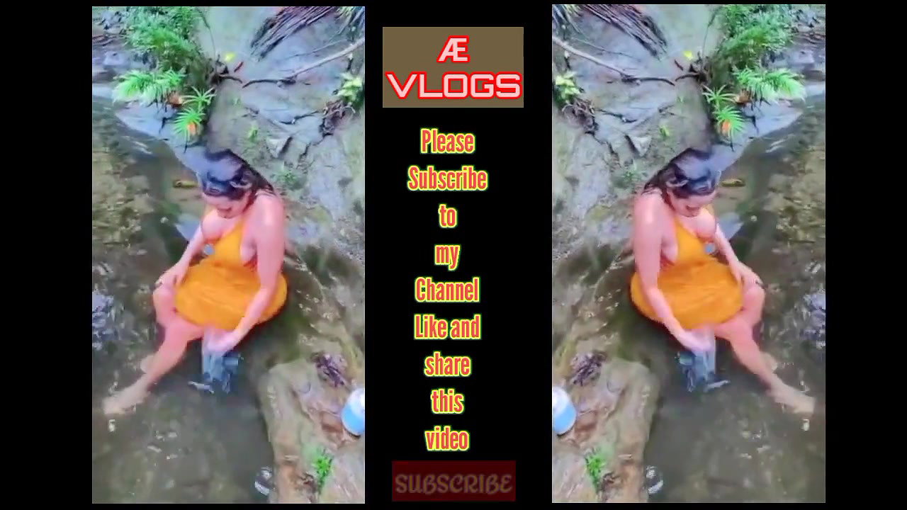 Bathing Desi bhabhi waterfall near river hot girl 2022