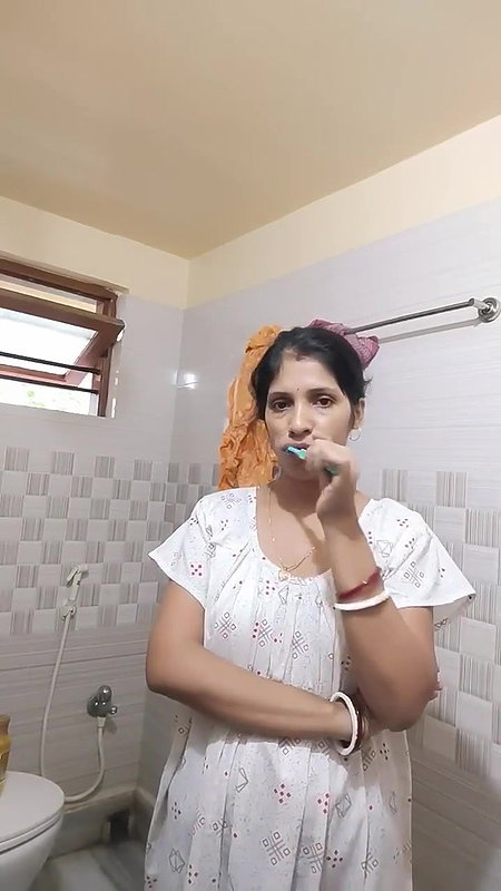 Morning bathing vlog with white nighty#hotyoga #hot