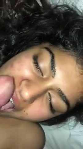 Horny girlfriend takes cum in mouth