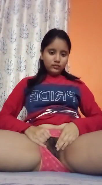 hairy pussy Indian girl naked fingering with moans