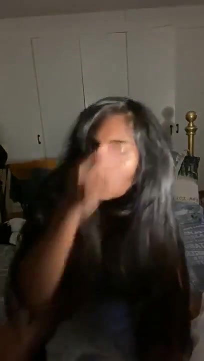 Beautiful brown girl awesome naked pillow ride