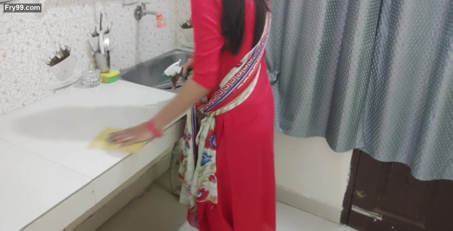 Pizza delivery boy watching inside my personal room door when I was enjoying myself and needed a big dick Hindi sex with.