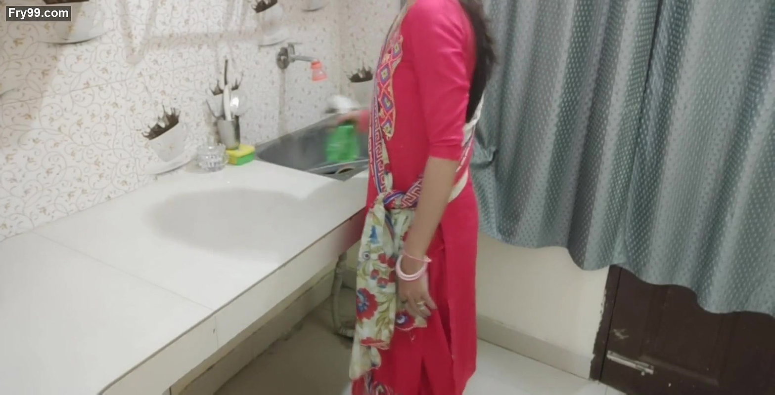 Pizza delivery boy watching inside my personal room door when I was enjoying myself and needed a big dick Hindi sex with.