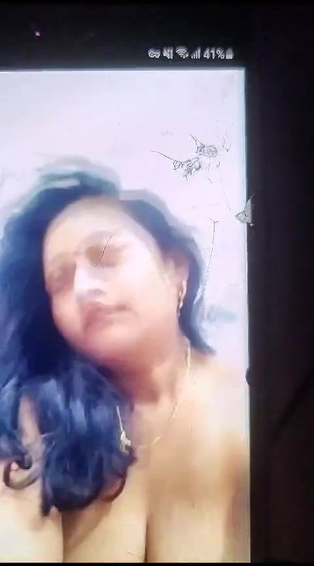 MILF horny expression with big boobs showing