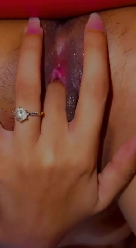 Tania Showing And Fingering Hairy Choot 4