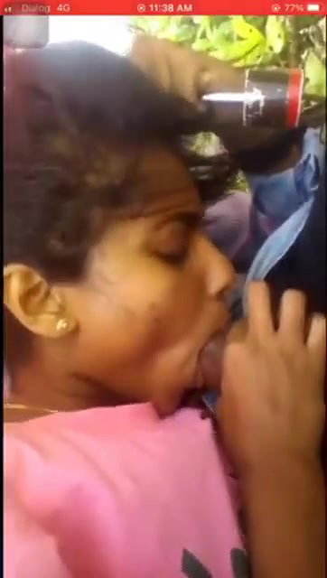 So cute gf giving a sensual bj and deep throat in outdoor (Horny)