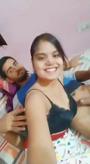 Extremely cute desi girlfriend talking in hindi and playing with his boyfriends dick