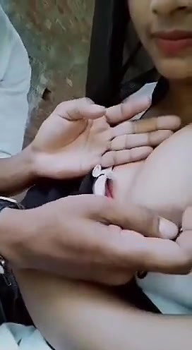 outdoor boob pressing by bf